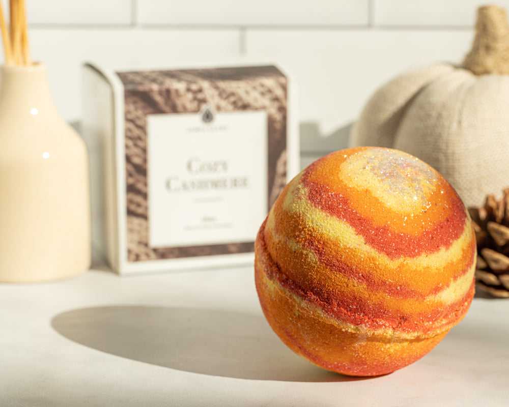 Cozy Cashmere Bath Bomb with Hidden Necklace Surprise for a Luxurious Spa Experience
