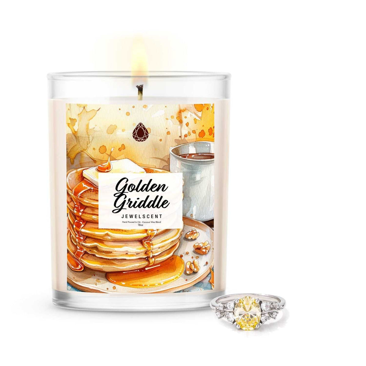 Golden Griddle Jewelry Candle 18oz - Home Decor and Fragrance