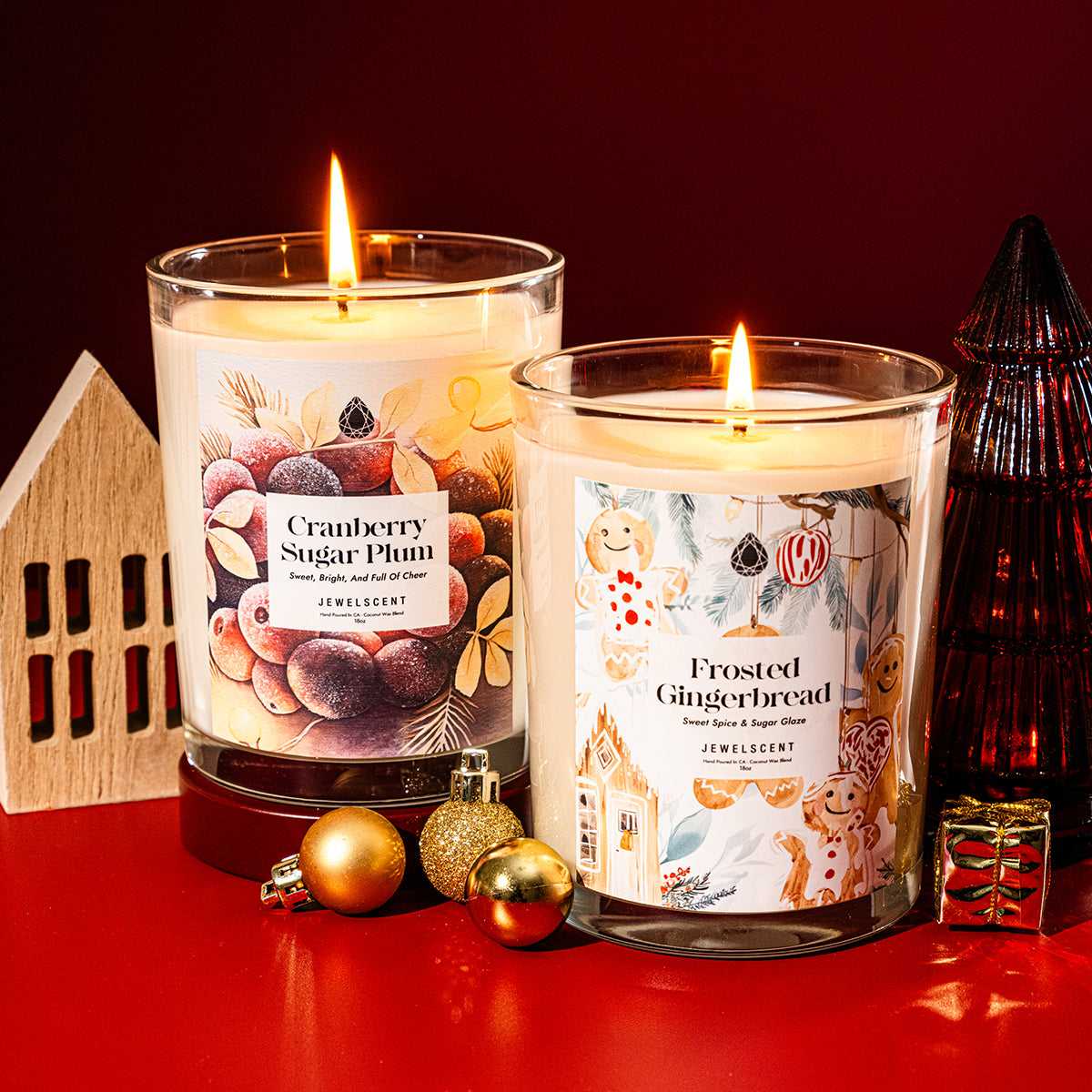 Jewelry Candle Gift for Her - Hidden Jewelry Inside Cranberry Sugar Plum 18oz Luxury Fragrance