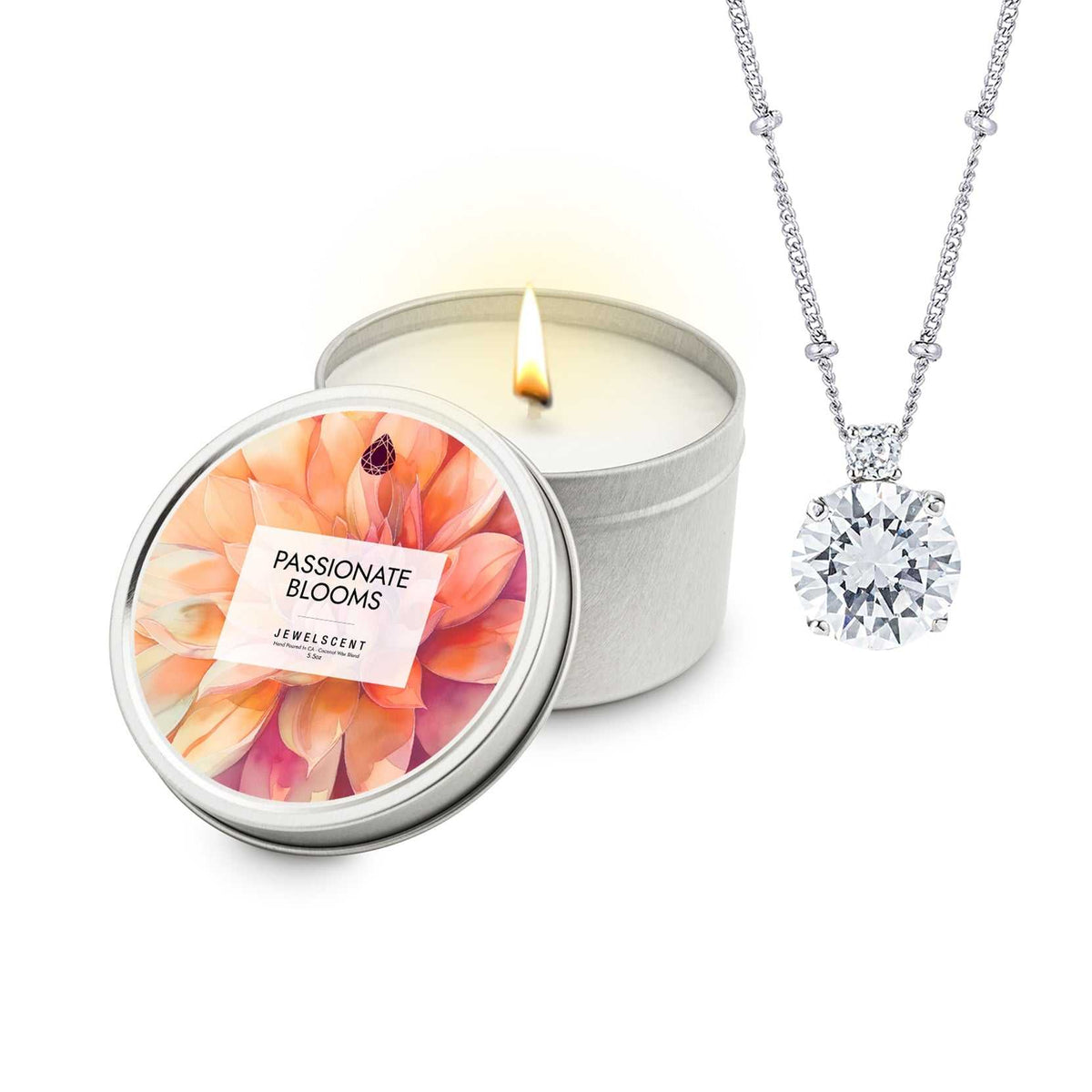 Passionate Blooms Jewelry Candle Gift - 5.5oz Tin for Jewelry Lovers