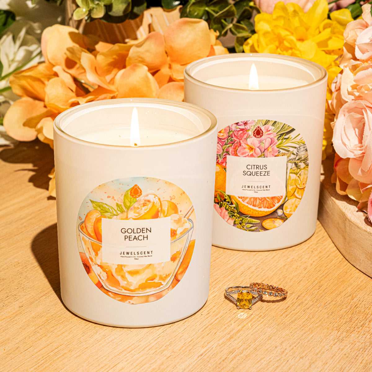 Golden Peach 10oz Signature Jewelry Candle