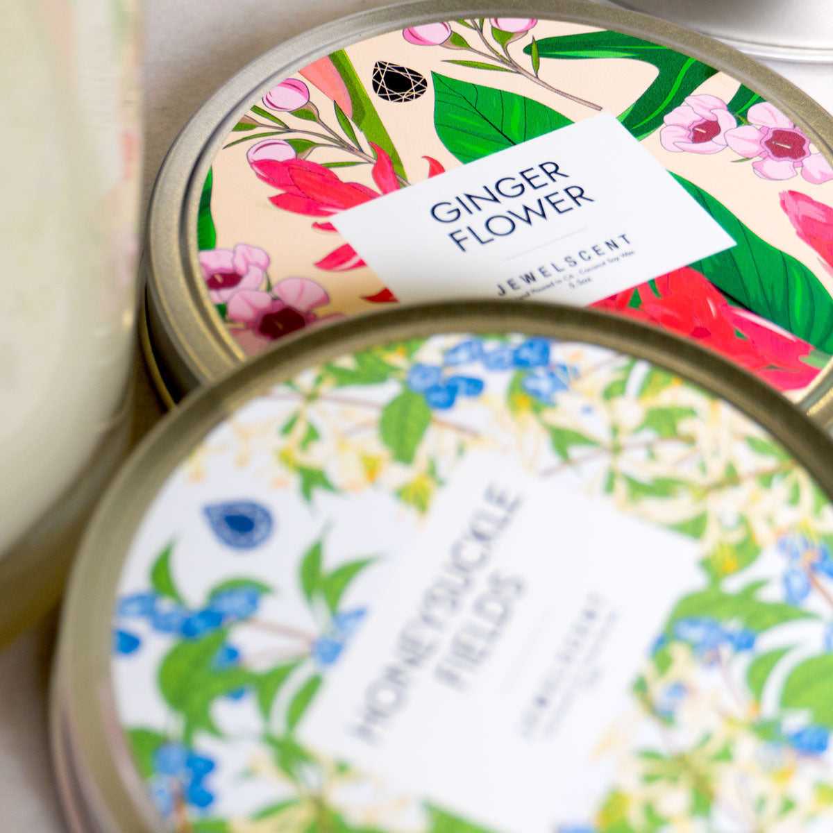 Ginger Flower Candle - 5.5oz Tin Jewelry Candle