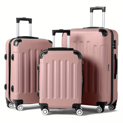 3 Piece Hard Shell Luggage Set With TSA Lock 20 24 28 Inch Spinner Wheels