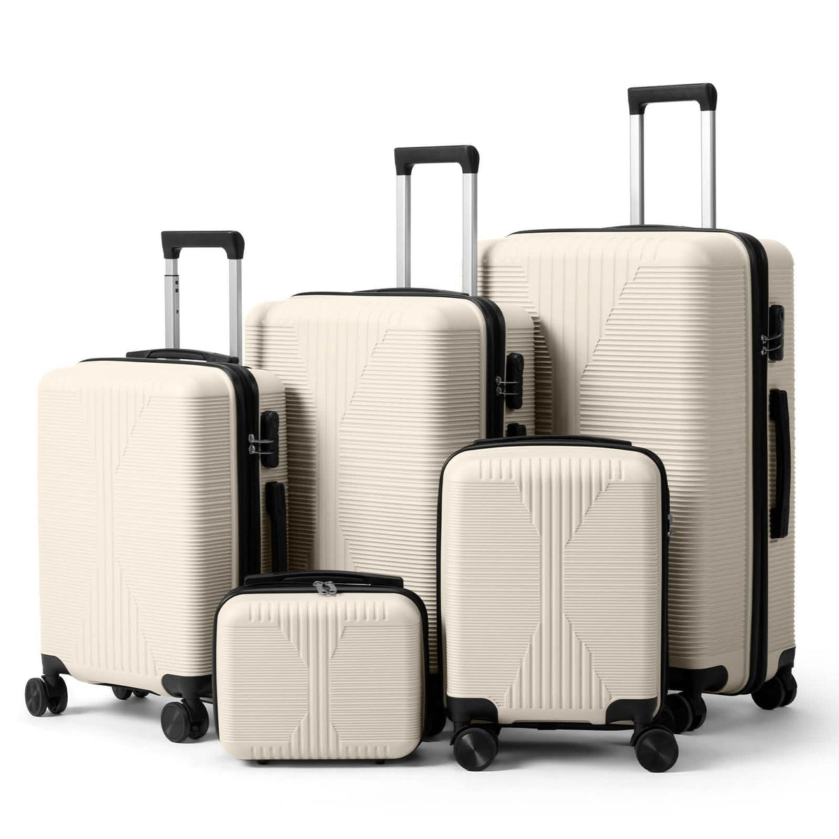 MOTORHOT 5 Piece Lightweight Luggage Set With Lock 12 16 20 24 28 Inch