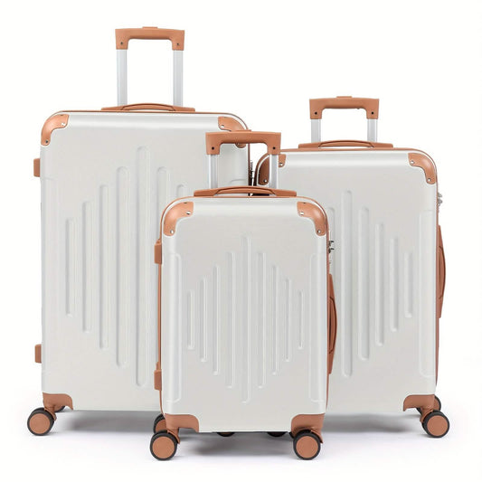 3 Piece Hard Shell Luggage Set With TSA Lock 20 24 28 Inch Spinner Wheels