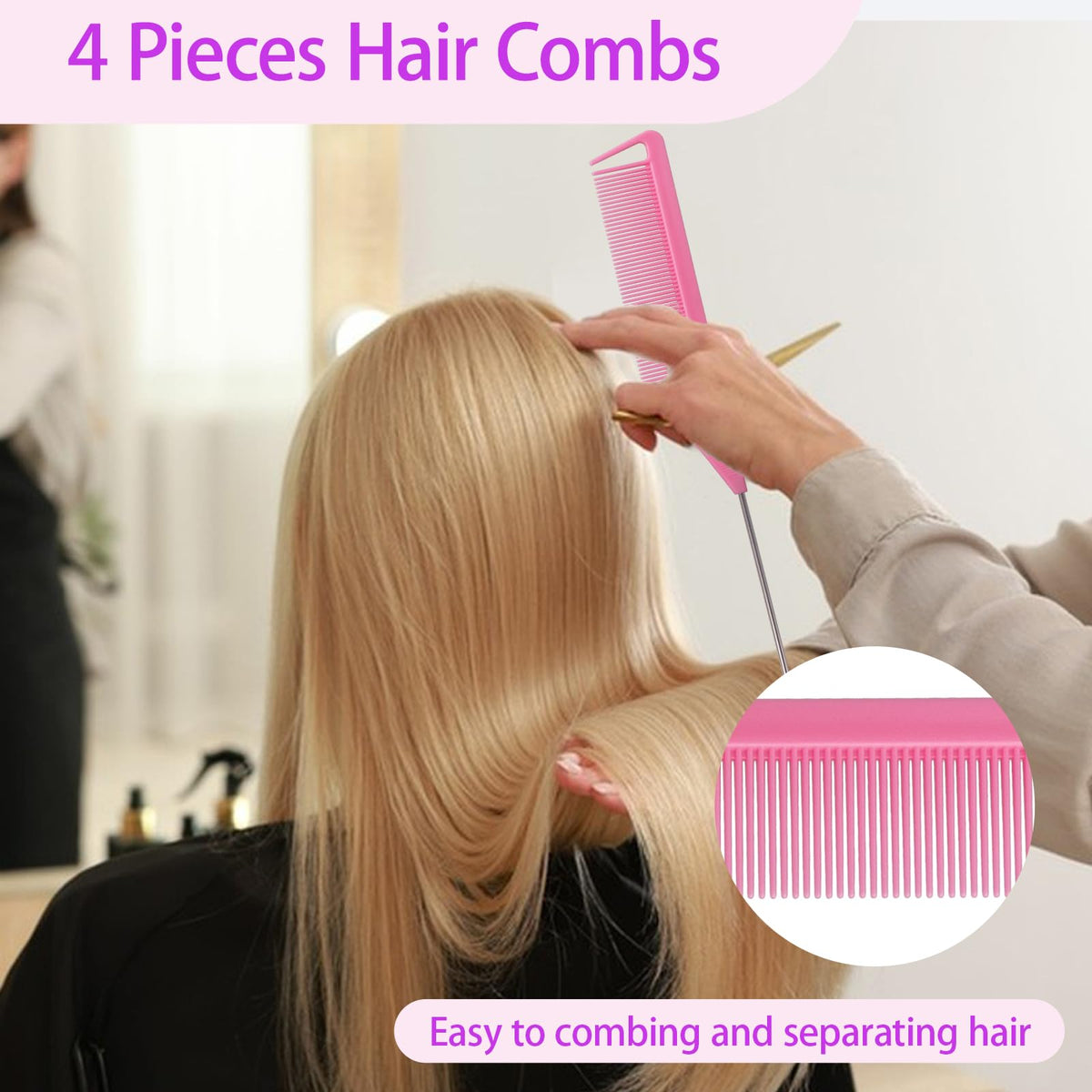 23 Pieces Hair Parting Tools Set, Magnetic Wrist Pin Holder for Braiding, Sectioning Clips, Rat Tail Combs, Hair Parting Rings - Deeunta Domain