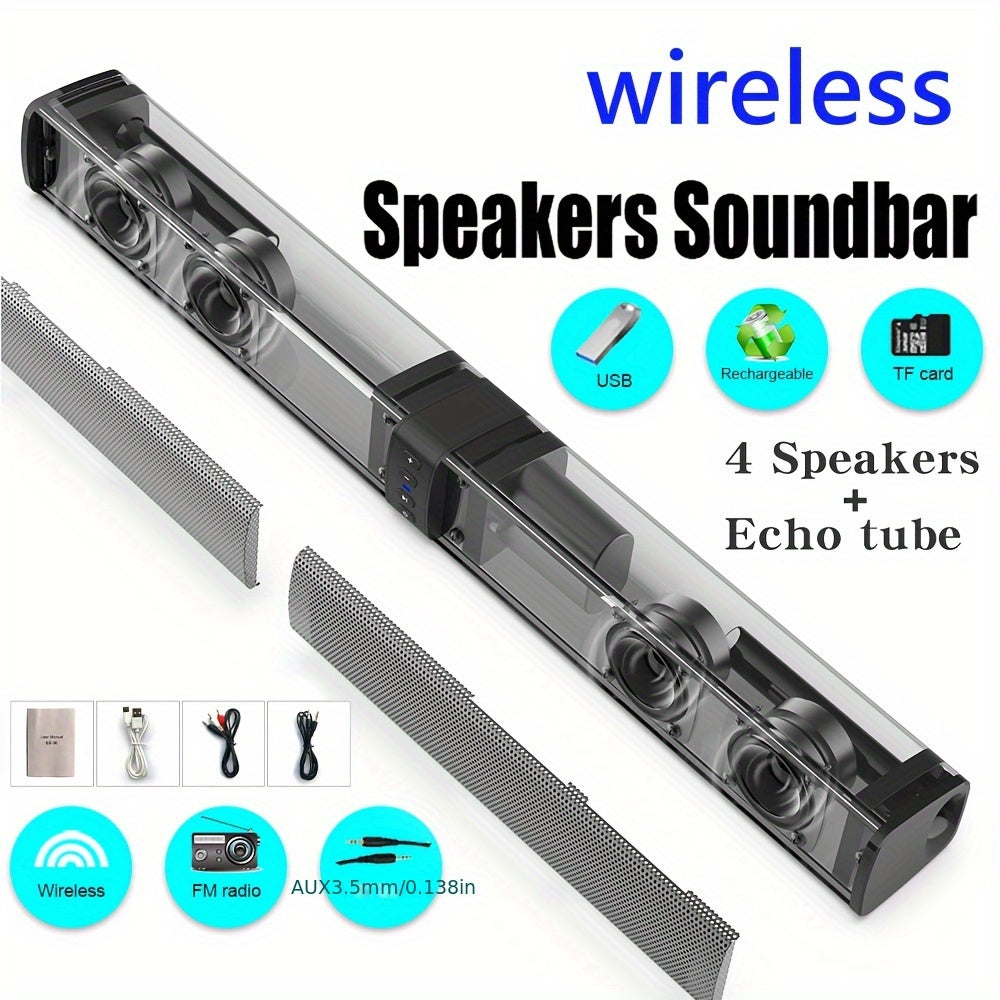 Wireless Soundbar for Smart TV 2 in 1 Detachable Bluetooth Speaker