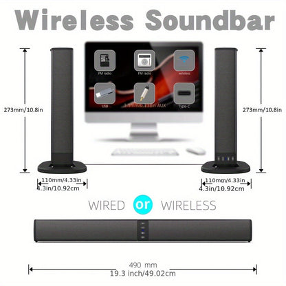 Wireless Soundbar for Smart TV 2 in 1 Detachable Bluetooth Speaker