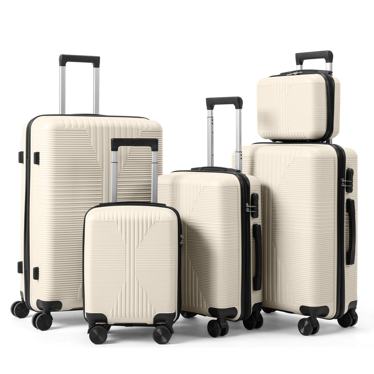 MOTORHOT 5 Piece Lightweight Luggage Set With Lock 12 16 20 24 28 Inch
