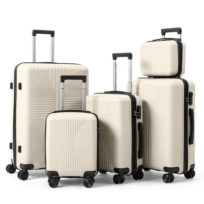 MOTORHOT 5 Piece Lightweight Luggage Set With Lock 12 16 20 24 28 Inch