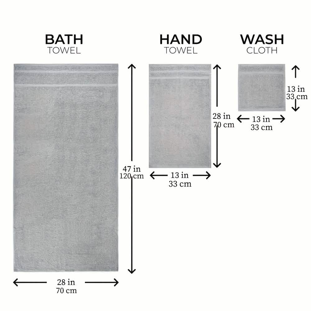 Gray Cotton Bath Towel Set Soft Absorbent Quick Dry Towels 10 To 32 Pieces