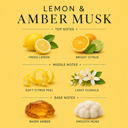 Lemon And Amber Musk Room And Linen Spray 4 Oz Non Toxic Formula