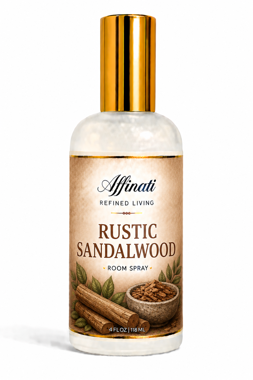 Rustic Sandalwood Room And Linen Spray With Amber Cedar Musk 4 Oz
