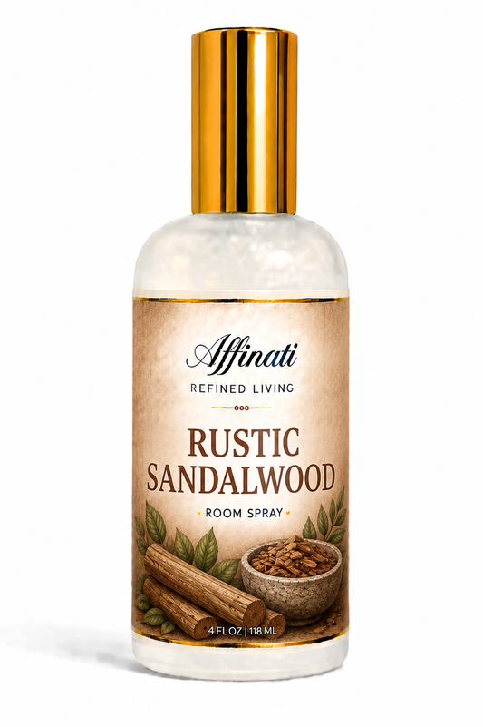 Rustic Sandalwood Room And Linen Spray With Amber Cedar Musk 4 Oz