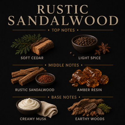 Rustic Sandalwood Room And Linen Spray With Amber Cedar Musk 4 Oz