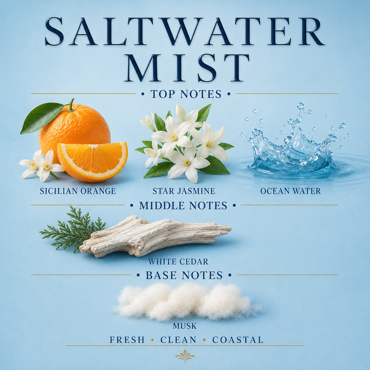 Saltwater Mist Room and Linen Spray 4 Oz Non Toxic Coastal Fragrance