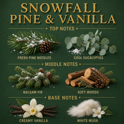 Snowfall Pine and Vanilla Room and Linen Spray 4 Oz Non Toxic Formula