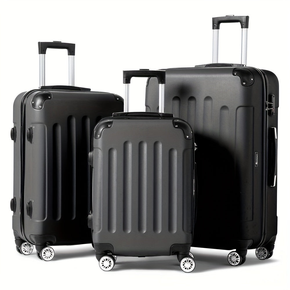 3 Piece Hard Shell Luggage Set With TSA Lock 20 24 28 Inch Spinner Wheels