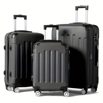 3 Piece Hard Shell Luggage Set With TSA Lock 20 24 28 Inch Spinner Wheels