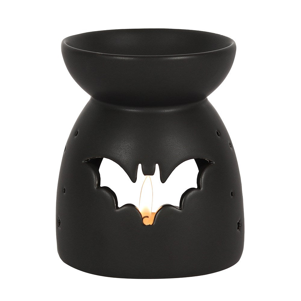 Gothic Black Bat Cut Out Oil Burner And Wax Warmer Halloween Decor