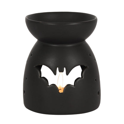 Gothic Black Bat Cut Out Oil Burner And Wax Warmer Halloween Decor