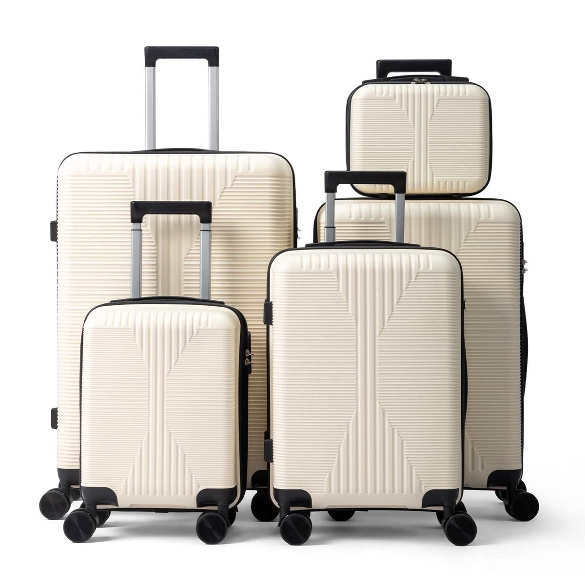 MOTORHOT 5 Piece Lightweight Luggage Set With Lock 12 16 20 24 28 Inch