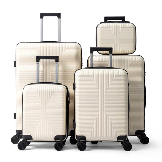 MOTORHOT 5 Piece Lightweight Luggage Set With Lock 12 16 20 24 28 Inch