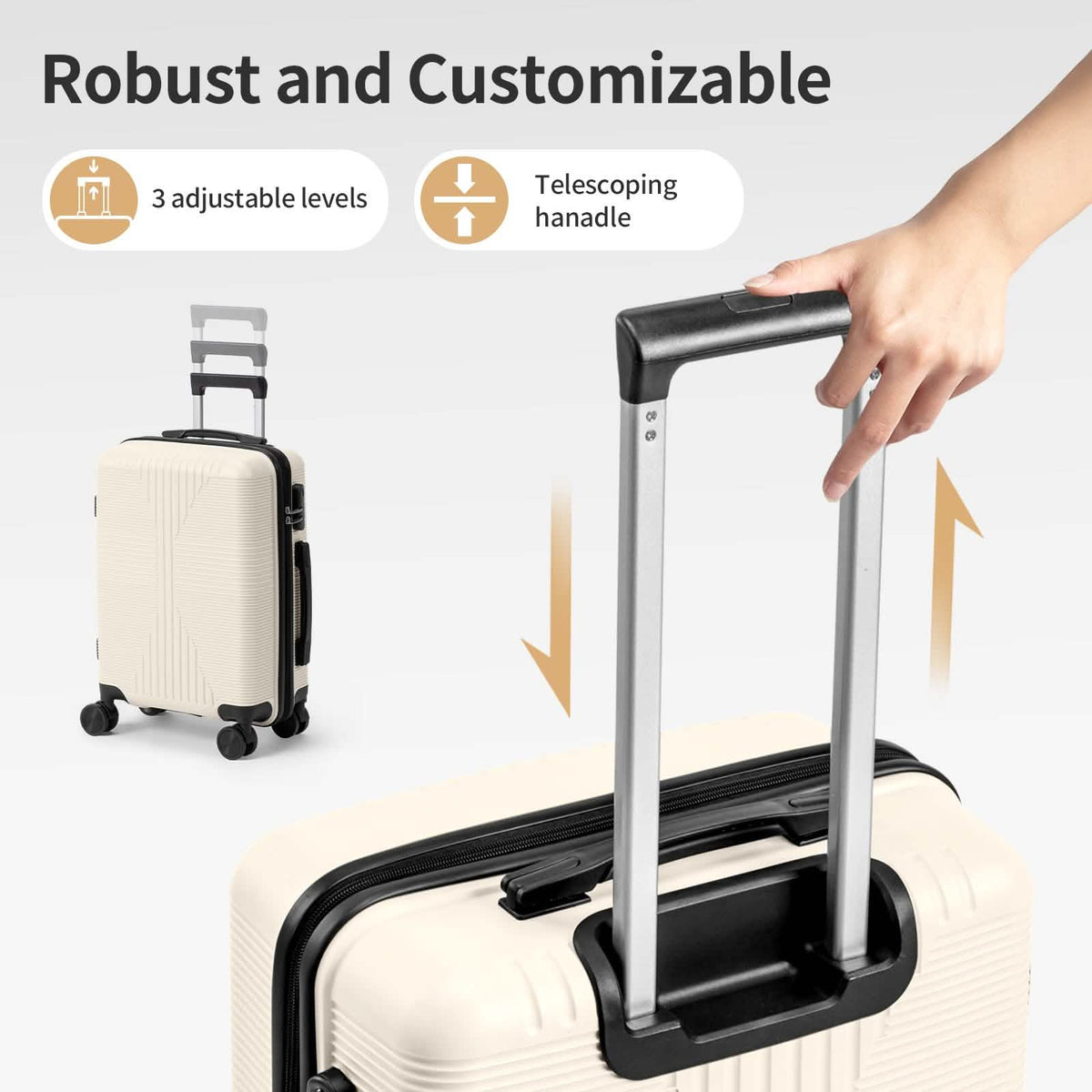 MOTORHOT 5 Piece Lightweight Luggage Set With Lock 12 16 20 24 28 Inch