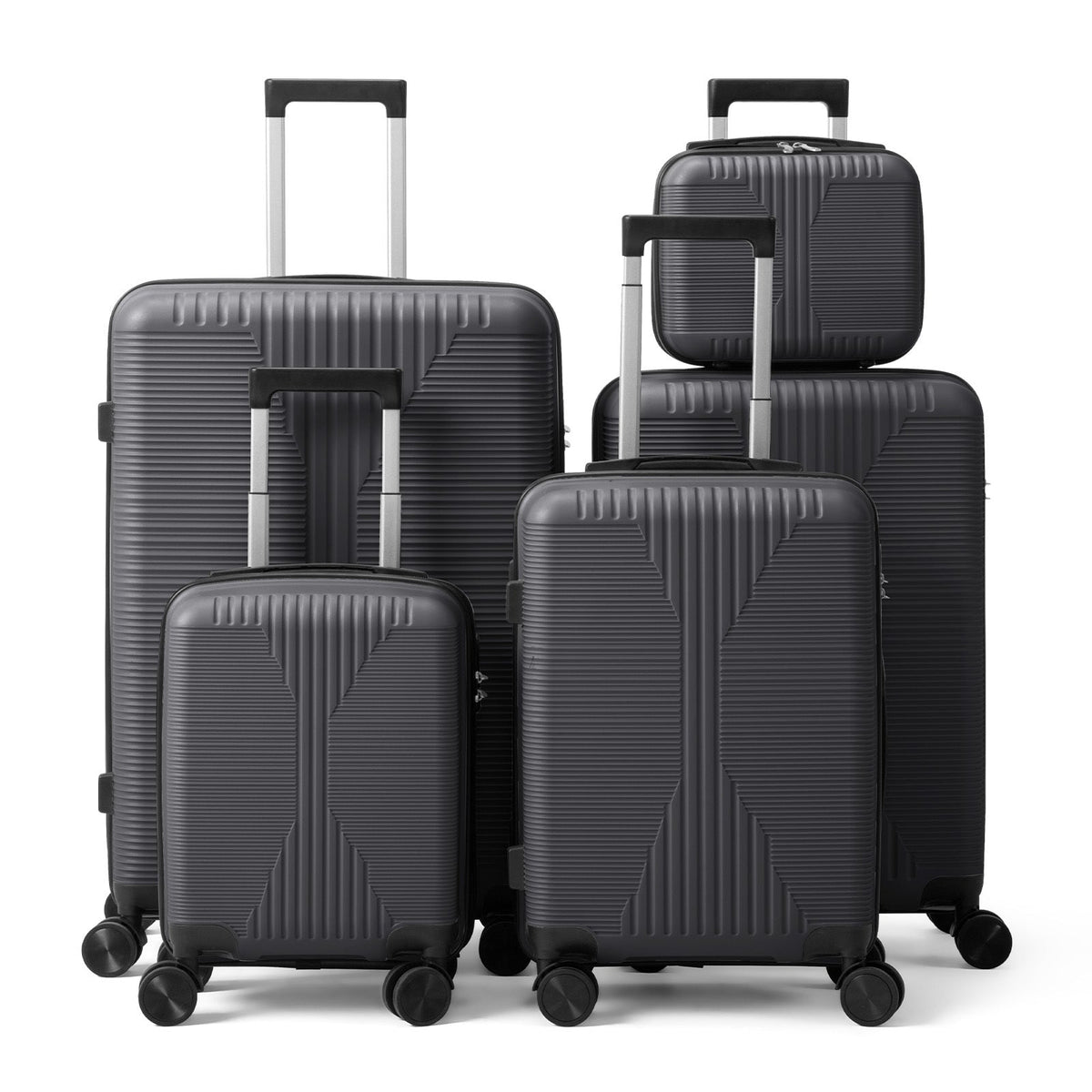 MOTORHOT 5 Piece Lightweight Luggage Set With Lock 12 16 20 24 28 Inch
