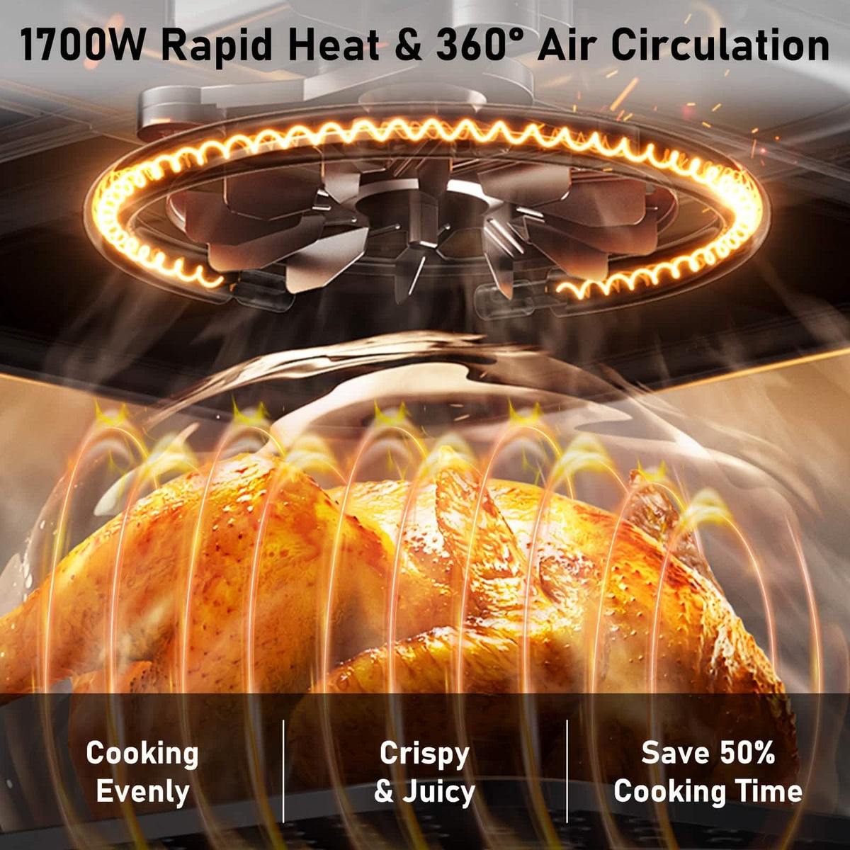 12QT 12 In 1 Smart Air Fryer Oven With One Touch Presets
