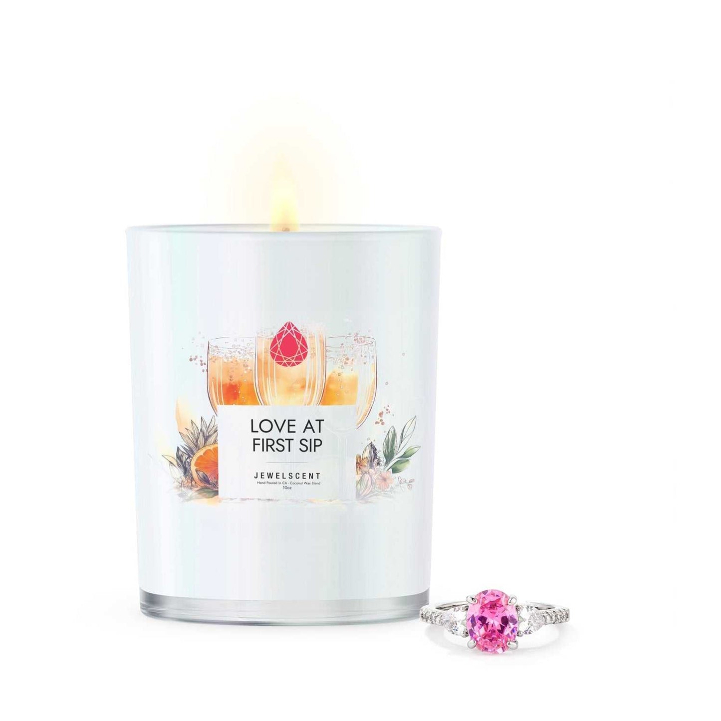 Love At First Sip Iridescent Jewelry Candle 10oz Signature Collection by JewelScent