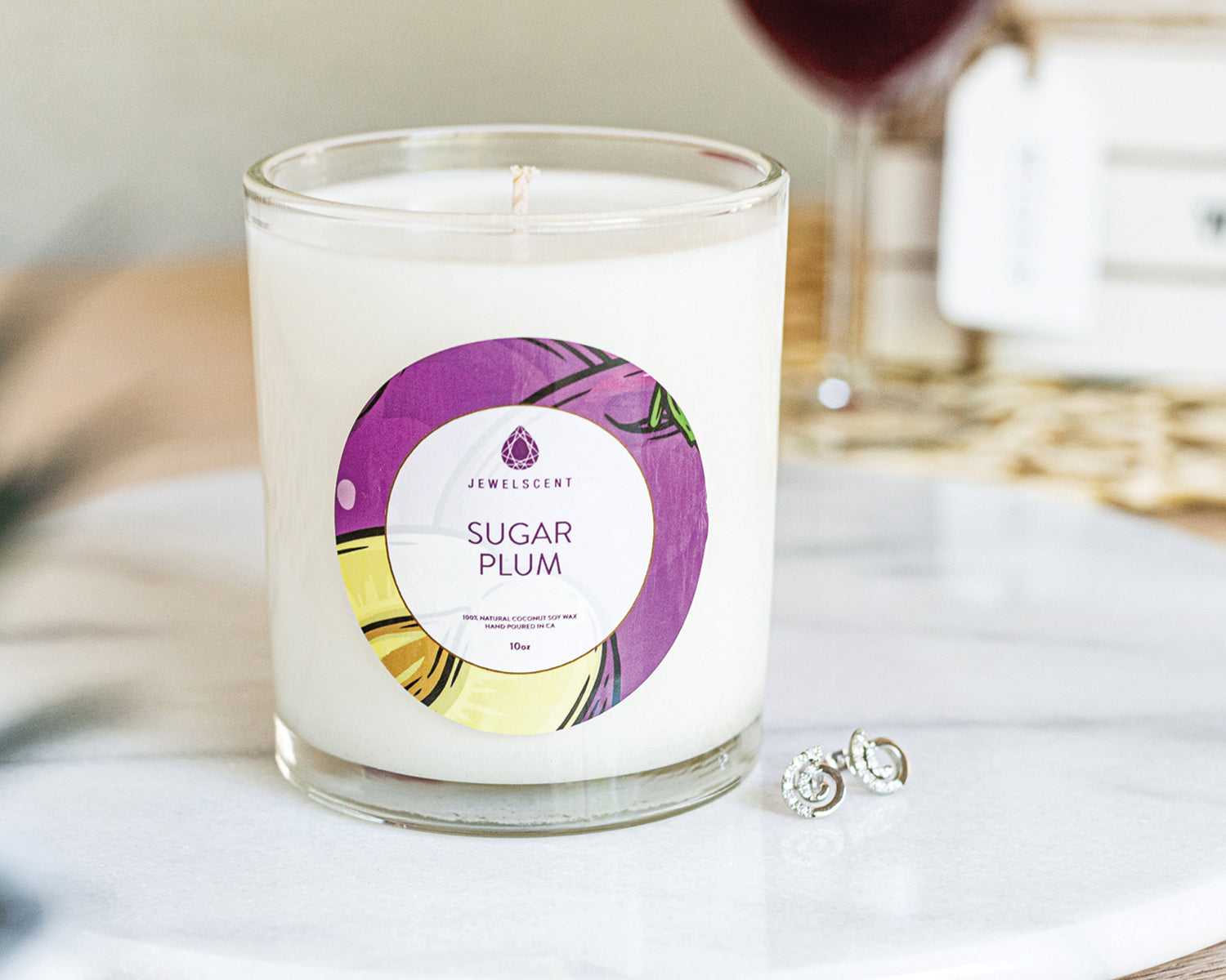 Sugar Plum Jewelry Candle - 10oz Signature Scented Candle with Hidden Jewelry
