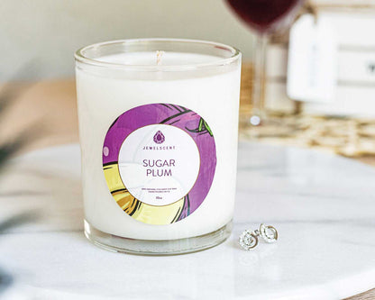 Sugar Plum Jewelry Candle - 10oz Signature Scented Candle with Hidden Jewelry