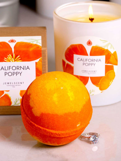 California Poppy 10oz Jewelry Bath Bomb by JewelScent