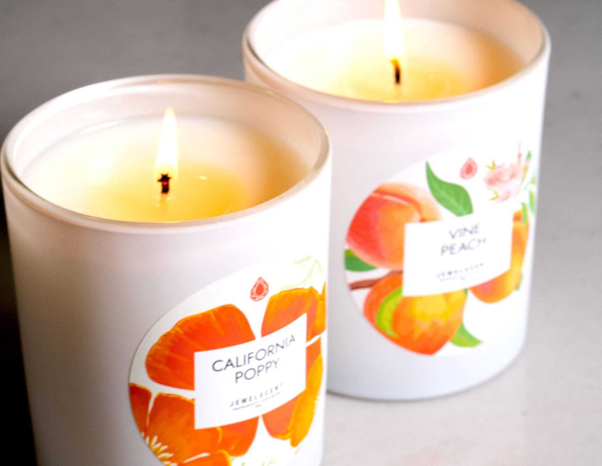 Vine Peach 10oz Signature Jewelry Candle by JewelScent