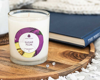 Sugar Plum Jewelry Candle - 10oz Signature Scented Candle with Hidden Jewelry